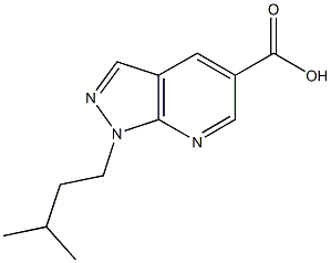 1-(3-methylbutyl)-1H-pyrazolo[3,4-b]pyridine-5-carboxylic acid Struktur