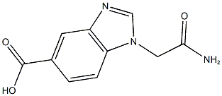 1-(carbamoylmethyl)-1H-1,3-benzodiazole-5-carboxylic acid,,结构式