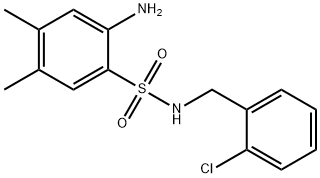 2-amino-N-[(2-chlorophenyl)methyl]-4,5-dimethylbenzene-1-sulfonamide, 1036616-28-0, 结构式