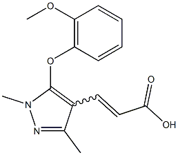 3-[5-(2-methoxyphenoxy)-1,3-dimethyl-1H-pyrazol-4-yl]prop-2-enoic acid Struktur