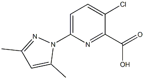 3-Chloro-6-(3,5-dimethyl-pyrazol-1-yl)-pyridine-2-carboxylic acid,,结构式
