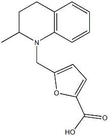 5-[(2-methyl-1,2,3,4-tetrahydroquinolin-1-yl)methyl]furan-2-carboxylic acid 化学構造式