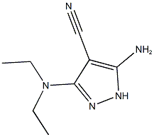 5-amino-3-(diethylamino)-1H-pyrazole-4-carbonitrile 化学構造式