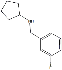 N-[(3-fluorophenyl)methyl]cyclopentanamine 化学構造式