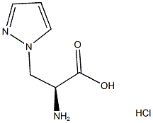 (2S)-2-AMINO-3-(1H-PYRAZOL-1-YL)PROPANOIC ACID HYDROCHLORIDE 化学構造式