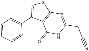 (4-OXO-5-PHENYL-3,4-DIHYDROTHIENO[2,3-D]PYRIMIDIN-2-YL)ACETONITRILE,,结构式