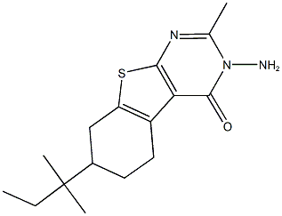 3-AMINO-7-(1,1-DIMETHYLPROPYL)-2-METHYL-5,6,7,8-TETRAHYDRO[1]BENZOTHIENO[2,3-D]PYRIMIDIN-4(3H)-ONE Struktur