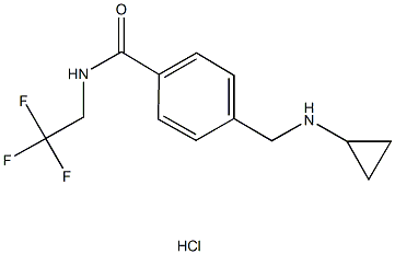 4-[(CYCLOPROPYLAMINO)METHYL]-N-(2,2,2-TRIFLUOROETHYL)BENZAMIDE HYDROCHLORIDE,,结构式