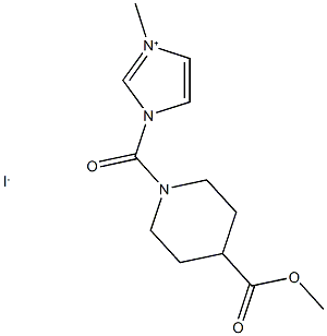 1-{[4-(methoxycarbonyl)piperidin-1-yl]carbonyl}-3-methyl-1H-imidazol-3-ium iodide|