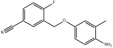 3-(4-amino-3-methylphenoxymethyl)-4-fluorobenzonitrile, 1016509-76-4, 结构式