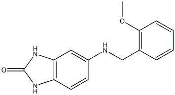 5-{[(2-methoxyphenyl)methyl]amino}-2,3-dihydro-1H-1,3-benzodiazol-2-one,,结构式