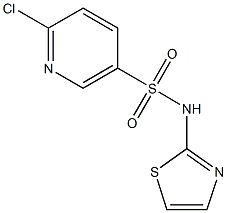 6-chloro-N-(1,3-thiazol-2-yl)pyridine-3-sulfonamide 结构式