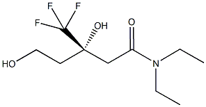 (3S)-N,N-DIETHYL-3,5-DIHYDROXY-3-(TRIFLUOROMETHYL)PENTANAMIDE 化学構造式