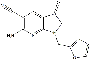 6-AMINO-1-(2-FURYLMETHYL)-3-OXO-2,3-DIHYDRO-1H-PYRROLO[2,3-B]PYRIDINE-5-CARBONITRILE Struktur