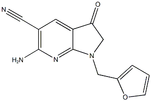 6-AMINO-1-(2-FURYLMETHYL)-3-OXO-2,3-DIHYDRO-1H-PYRROLO[2,3-B]PYRIDINE-5-CARBONITRILE 化学構造式