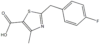 2-(4-fluorobenzyl)-4-methyl-1,3-thiazole-5-carboxylic acid 化学構造式