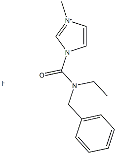 1-{[benzyl(ethyl)amino]carbonyl}-3-methyl-1H-imidazol-3-ium iodide Struktur