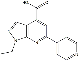 1-ethyl-6-pyridin-4-yl-1H-pyrazolo[3,4-b]pyridine-4-carboxylic acid,,结构式