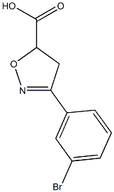 3-(3-bromophenyl)-4,5-dihydro-1,2-oxazole-5-carboxylic acid,,结构式