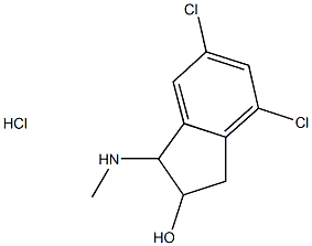 4,6-dichloro-1-(methylamino)indan-2-ol hydrochloride 化学構造式