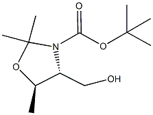 tert-butyl (4R,5R)-4-(hydroxymethyl)-2,2,5-trimethyl-1,3-oxazolidine-3-carboxylate Struktur