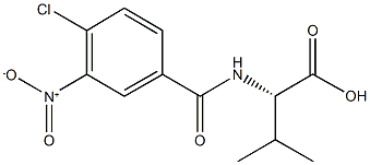 (2S)-2-[(4-chloro-3-nitrobenzoyl)amino]-3-methylbutanoic acid 化学構造式