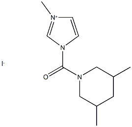 1-[(3,5-dimethylpiperidin-1-yl)carbonyl]-3-methyl-1H-imidazol-3-ium iodide Structure