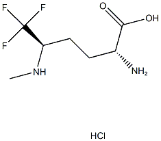 (2R,5R)-2-amino-6,6,6-trifluoro-5-(methylamino)hexanoic acid hydrochloride Struktur