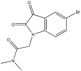 2-(5-bromo-2,3-dioxo-2,3-dihydro-1H-indol-1-yl)-N,N-dimethylacetamide 化学構造式