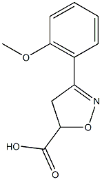 3-(2-methoxyphenyl)-4,5-dihydro-1,2-oxazole-5-carboxylic acid,,结构式