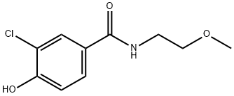 3-chloro-4-hydroxy-N-(2-methoxyethyl)benzamide 化学構造式