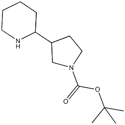 TERT-BUTYL 3-PIPERIDIN-2-YLPYRROLIDINE-1-CARBOXYLATE, 929974-14-1, 结构式