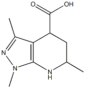 1,3,6-TRIMETHYL-4,5,6,7-TETRAHYDRO-1H-PYRAZOLO[3,4-B]PYRIDINE-4-CARBOXYLIC ACID,,结构式