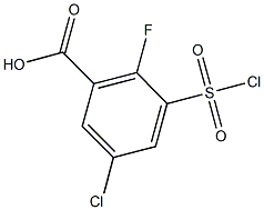 5-CHLORO-3-(CHLOROSULFONYL)-2-FLUOROBENZOIC ACID 结构式