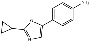 4-(2-CYCLOPROPYL-1,3-OXAZOL-5-YL)ANILINE, 1031130-92-3, 结构式
