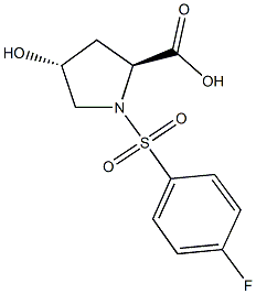 (2S,4R)-1-[(4-fluorophenyl)sulfonyl]-4-hydroxypyrrolidine-2-carboxylic acid Struktur