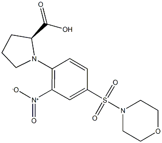 (2S)-1-[4-(morpholin-4-ylsulfonyl)-2-nitrophenyl]pyrrolidine-2-carboxylic acid 结构式