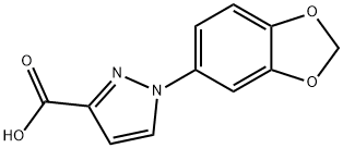1-(2H-1,3-benzodioxol-5-yl)-1H-pyrazole-3-carboxylic acid 结构式