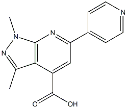 1,3-dimethyl-6-pyridin-4-yl-1H-pyrazolo[3,4-b]pyridine-4-carboxylic acid 化学構造式