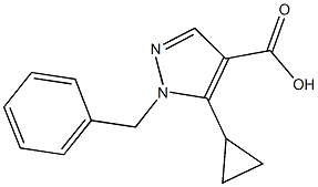 1-benzyl-5-cyclopropyl-1H-pyrazole-4-carboxylic acid Struktur