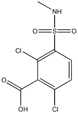 2,6-dichloro-3-(methylsulfamoyl)benzoic acid 化学構造式