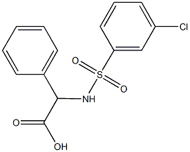 2-[(3-chlorobenzene)sulfonamido]-2-phenylacetic acid Structure