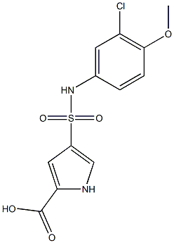 4-[(3-chloro-4-methoxyphenyl)sulfamoyl]-1H-pyrrole-2-carboxylic acid,,结构式