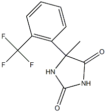 5-methyl-5-[2-(trifluoromethyl)phenyl]imidazolidine-2,4-dione,,结构式