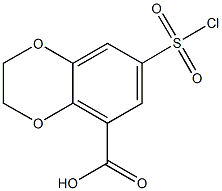 7-(chlorosulfonyl)-2,3-dihydro-1,4-benzodioxine-5-carboxylic acid 化学構造式