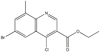 ethyl 6-bromo-4-chloro-8-methylquinoline-3-carboxylate,,结构式