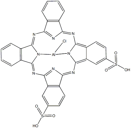 Al(III) Phthalocyanine chloride disulfonic acid (adjacent isomer), 1451075-54-9, 结构式