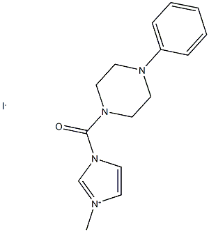 3-methyl-1-[(4-phenylpiperazin-1-yl)carbonyl]-1H-imidazol-3-ium iodide 结构式