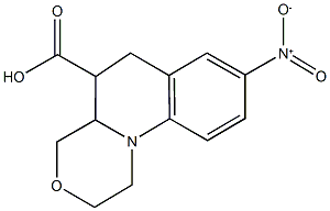 8-nitro-1,2,4,4a,5,6-hexahydro[1,4]oxazino[4,3-a]quinoline-5-carboxylic acid Struktur