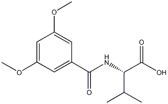 (2S)-2-[(3,5-dimethoxybenzoyl)amino]-3-methylbutanoic acid Struktur